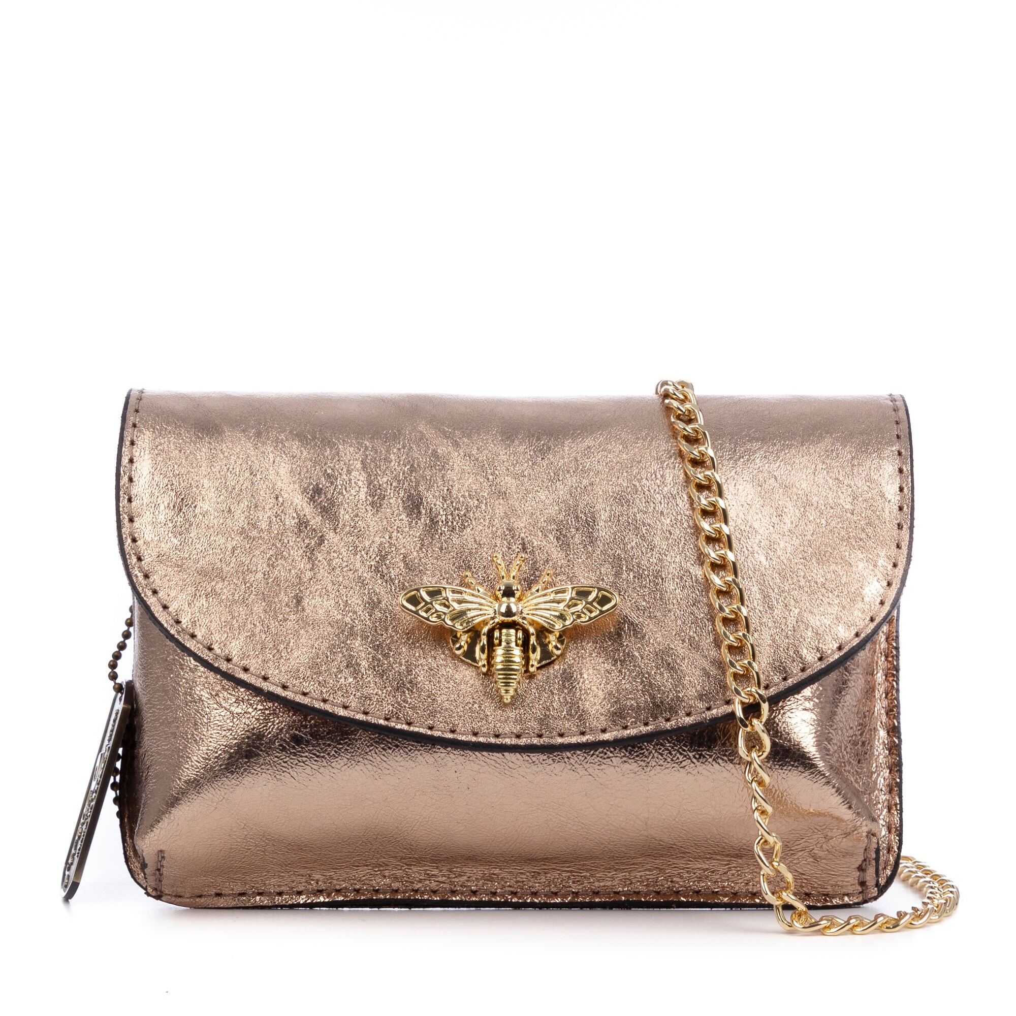 Borsa a mano da donna Aquilonia. Vera pelle con finitura scamosciata laccata.