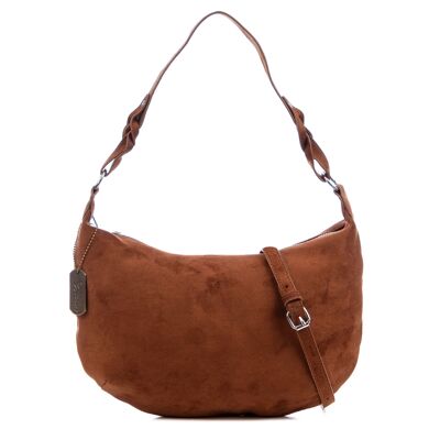 Borsa a tracolla Atessa in vera pelle scamosciata.