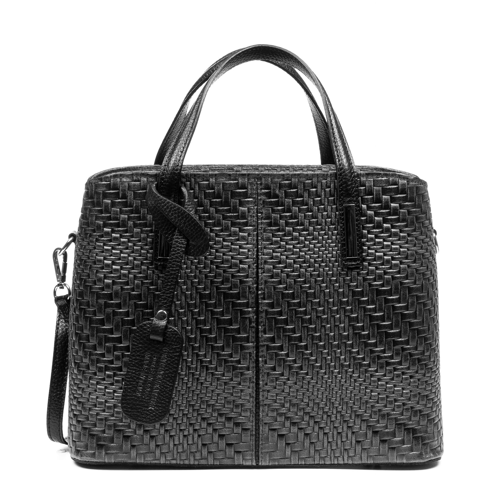 Violante Sac fourre-tout pour femme. Cuir suédé véritable avec gaufrage entrelacé.