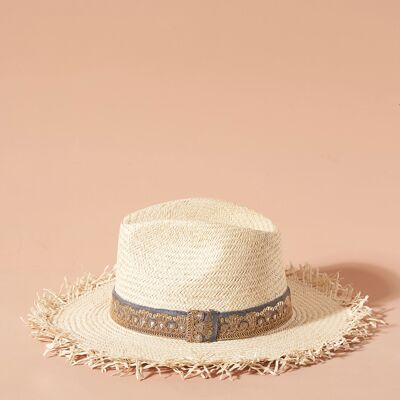 SOMBRERO DE PAJA BALTHAZAR AZUL PANAMÁ