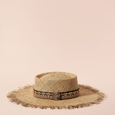 SOMBRERO DE PAJA JOHN BLACK AND GOLD