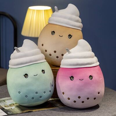 Peluche au thé au lait et aux bulles de glace