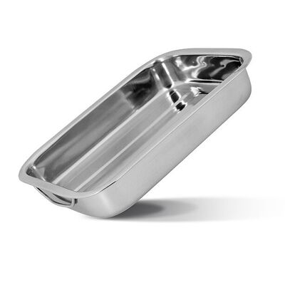 Fuente de horno rectangular Harry 35x25cm en acero inoxidable con asas