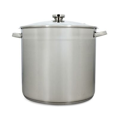 Marmite 17l 32cm en acier inoxydable avec couvercle en verre