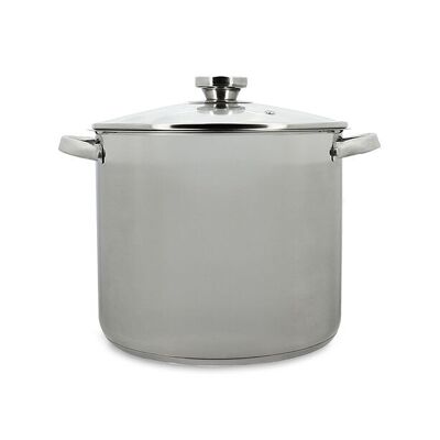 Marmite 9l 24cm en acier inoxydable avec couvercle en verre