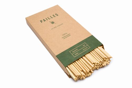 Pailles naturelles en blé 21,5 cm x 4-6 mm