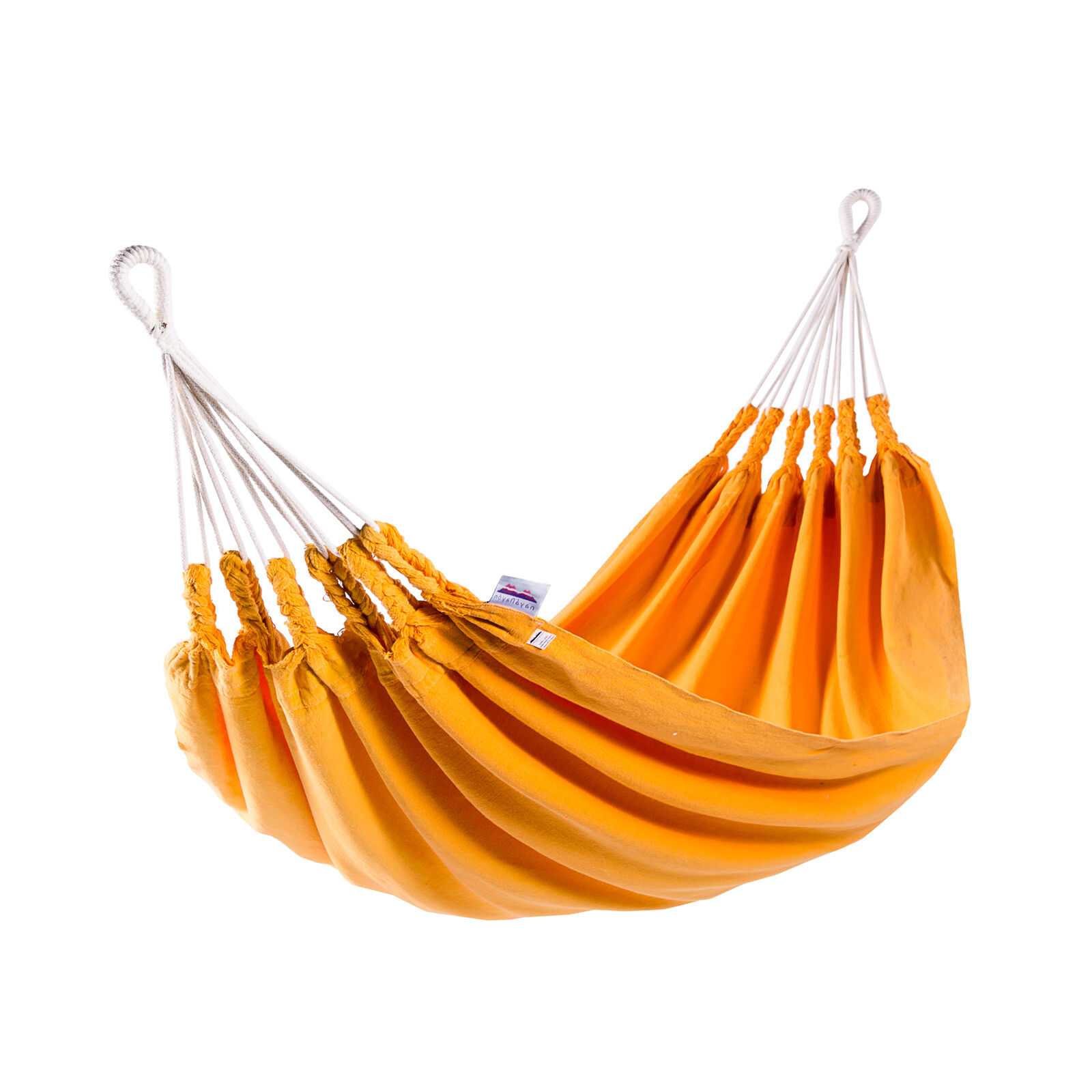 Hängematte La Chagra Orange Basic, dickes Tuch, reine Baumwolle, handgefertigt in Ecuador