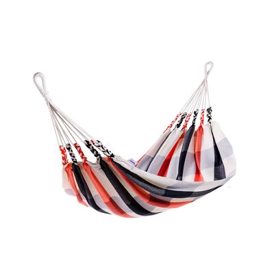 Hamac Tribe Orange Double, tissu épais, pur coton, fait main en Équateur