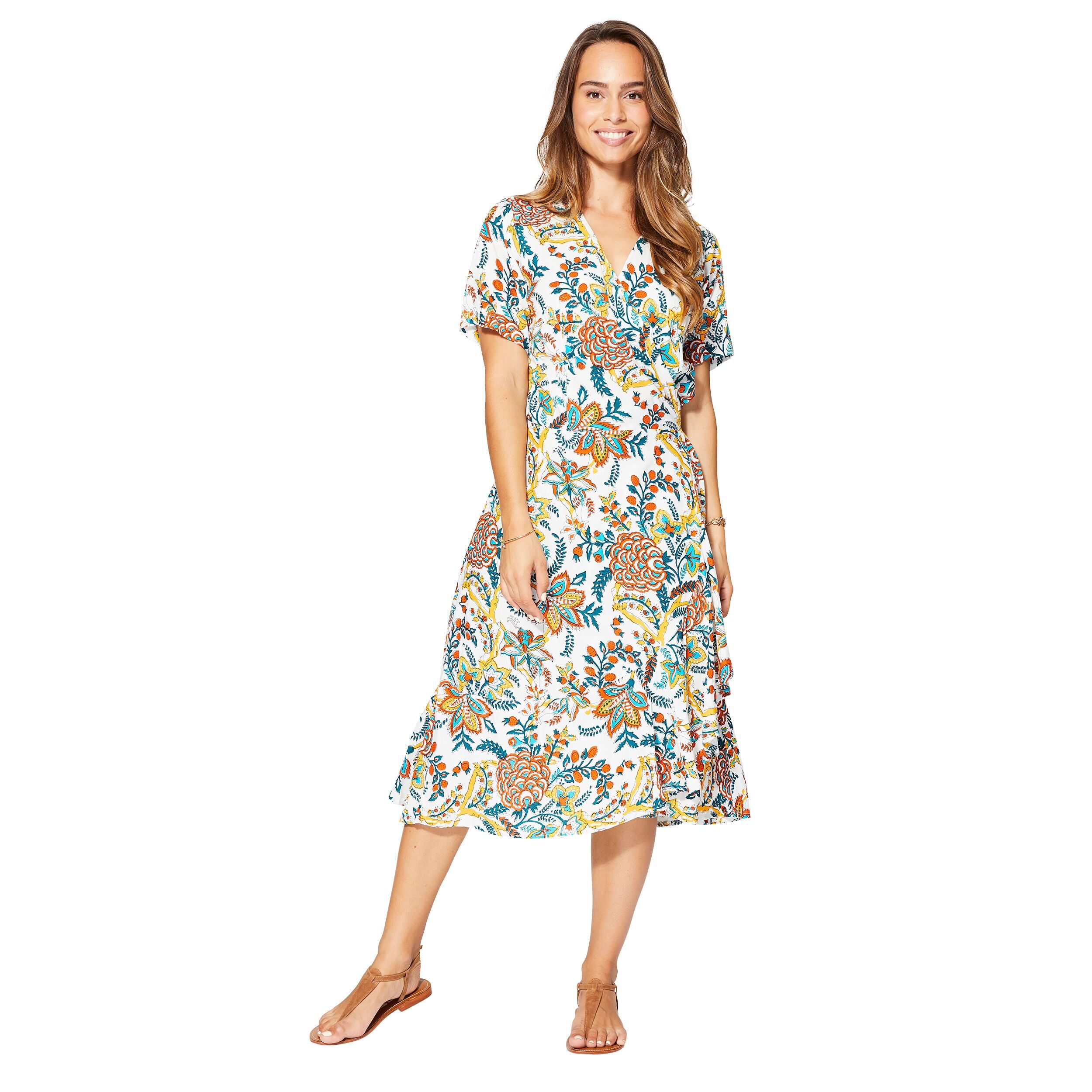 MAXIV0117C SHORT SLEEVE MID-LENGTH SUMMER DRESS