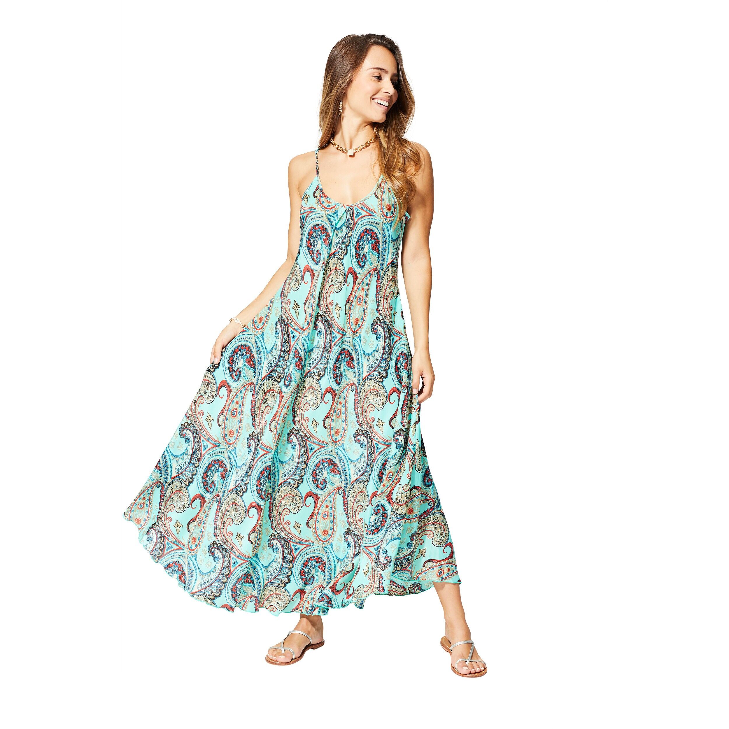 LANGES ÄRMELLOSES SOMMERKLEID MCMAXI0165F