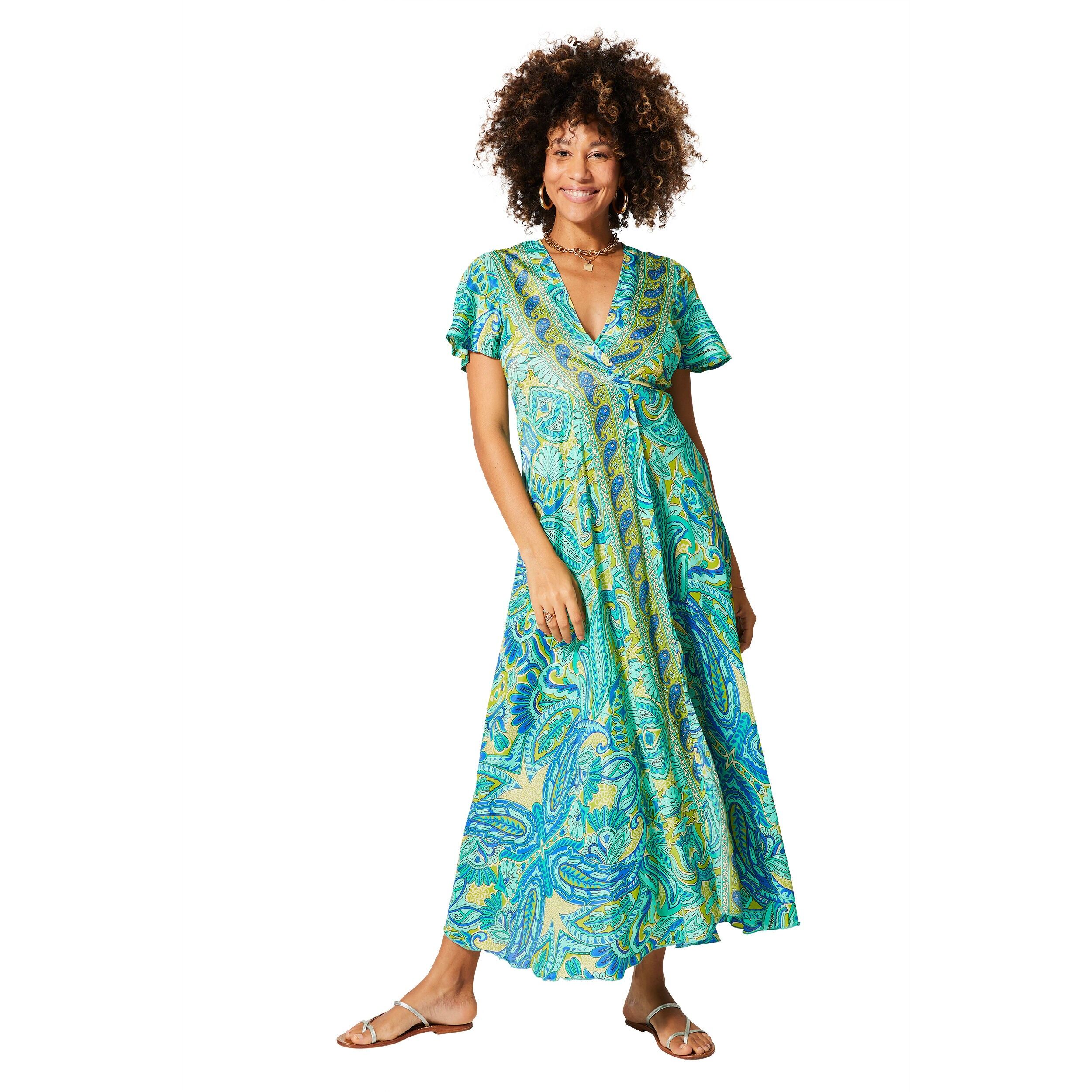 LANGES SOMMERKLEID MIT KURZEN ÄRMELN MCMAXI0170D