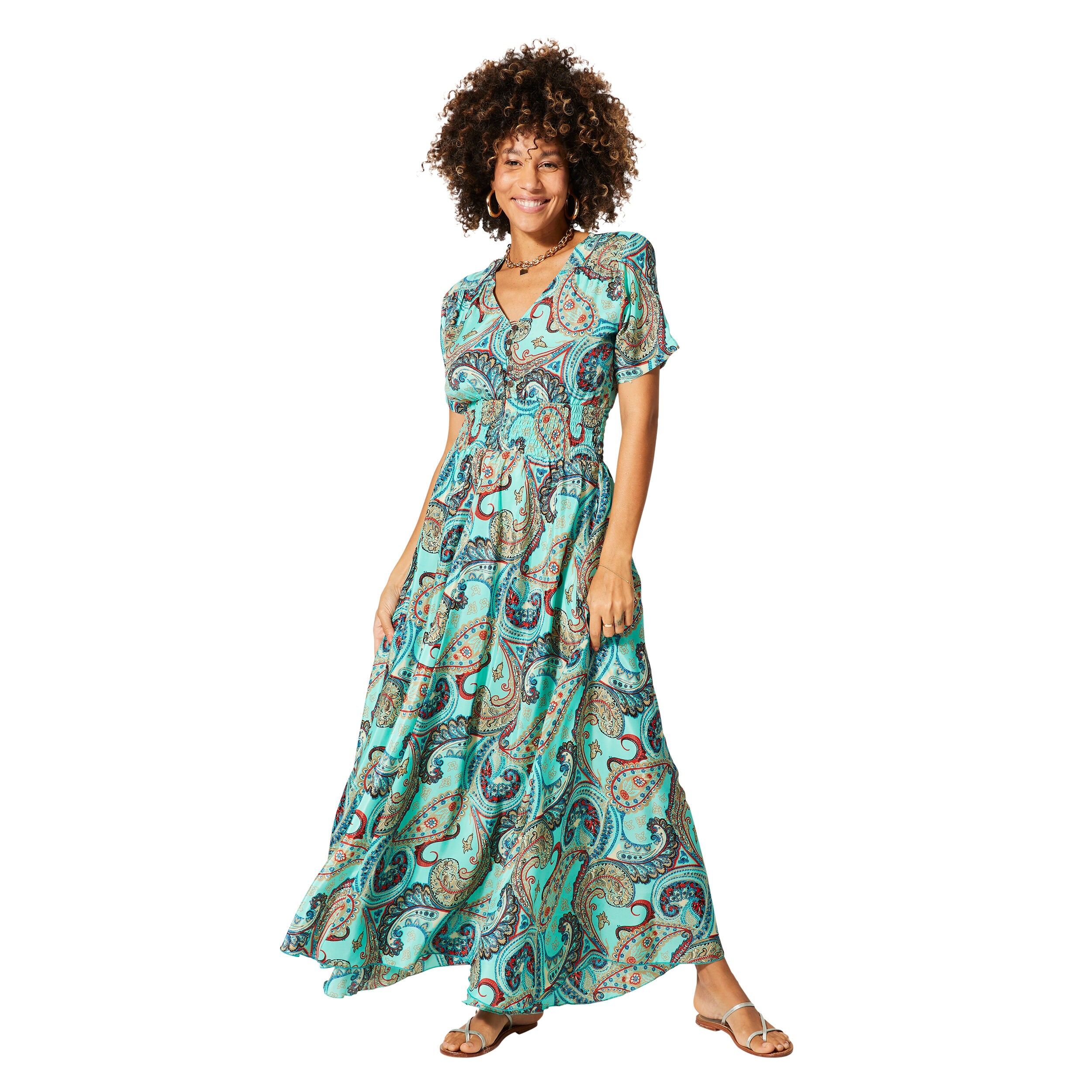 LONG SUMMER DRESS SHORT SLEEVES MCMAXI0171K