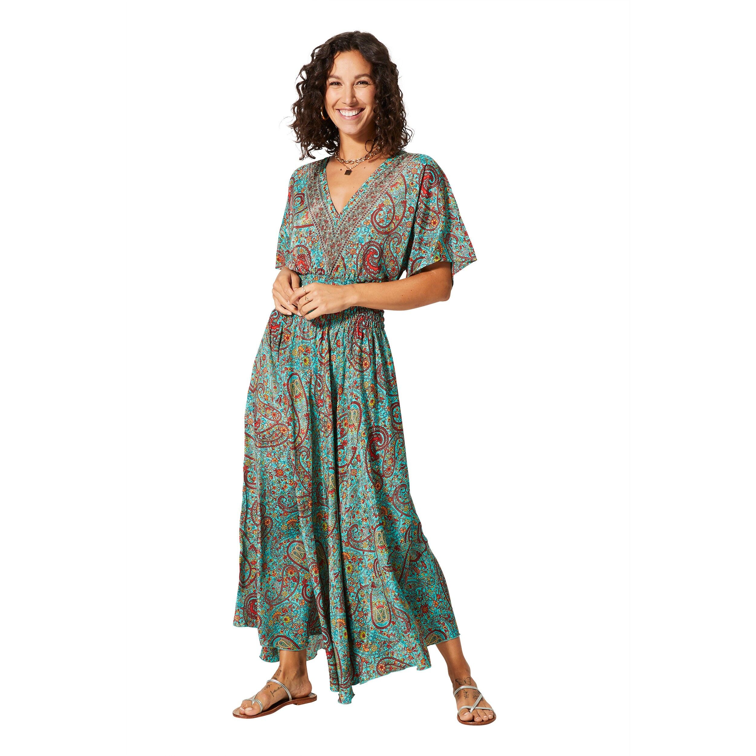 LONG SUMMER DRESS SHORT SLEEVES MCMAXI0172E