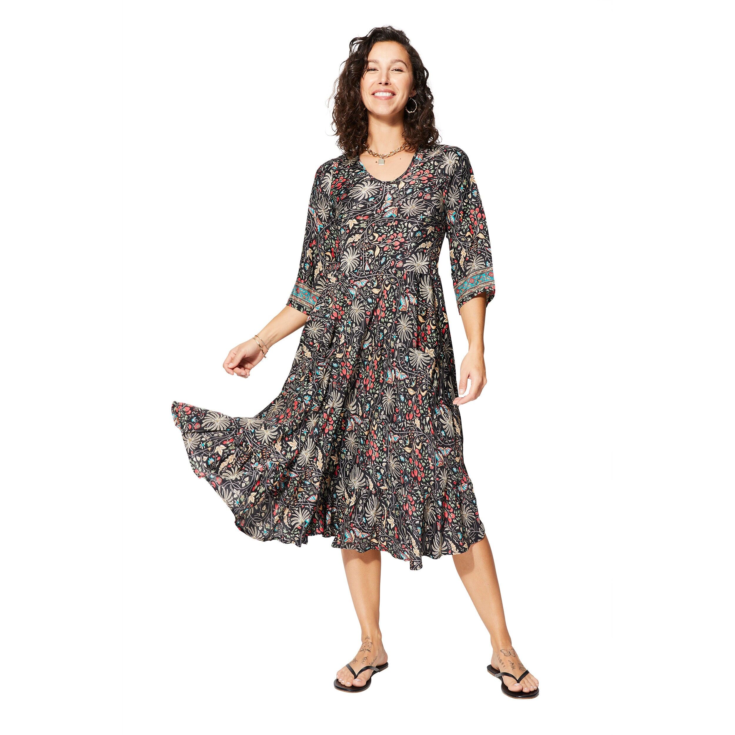 ROBE ÉTÉ MI-LONGUE MANCHES 3/4 MCMAXI0173C