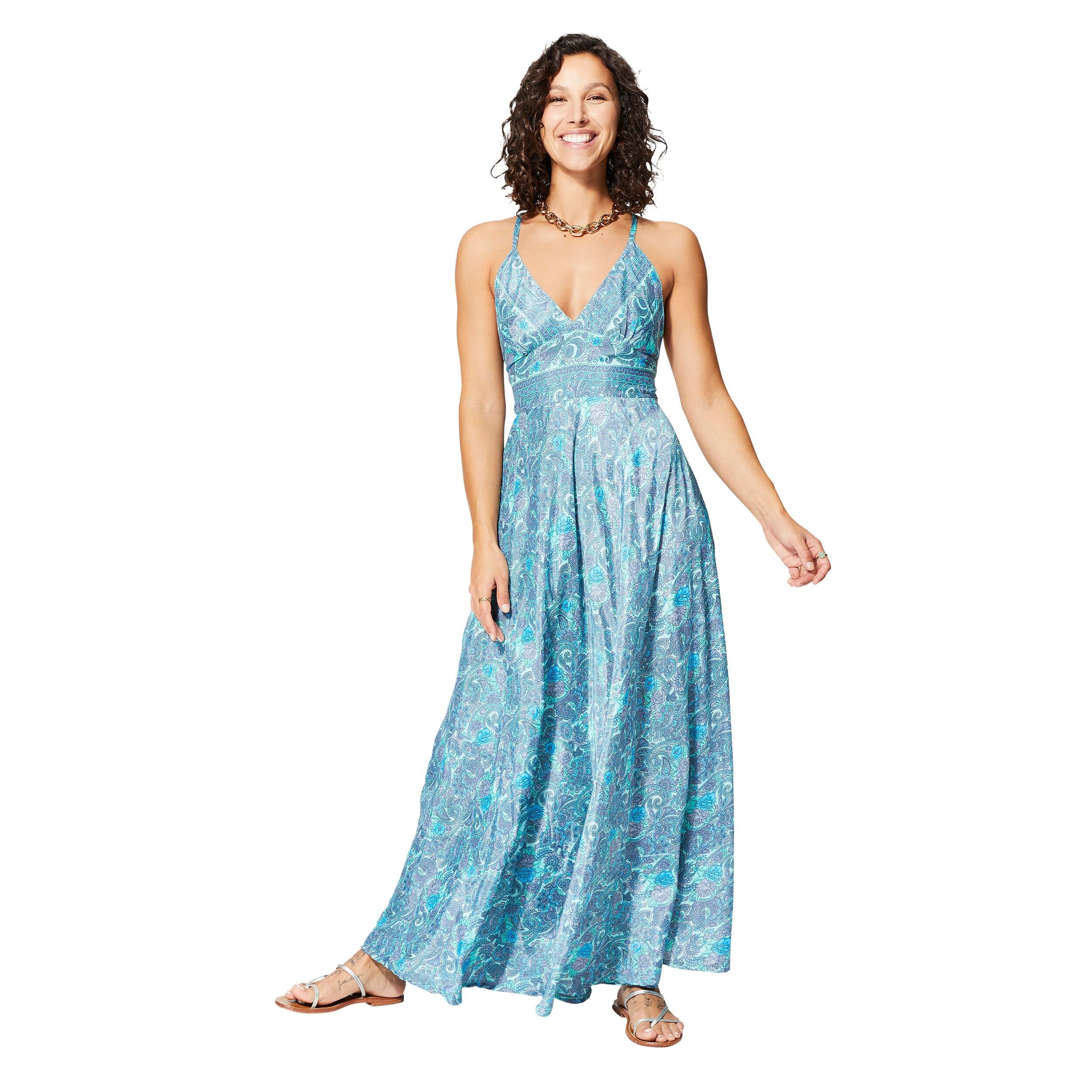 LONG SLEEVELESS SUMMER DRESS MCMAXI0638I