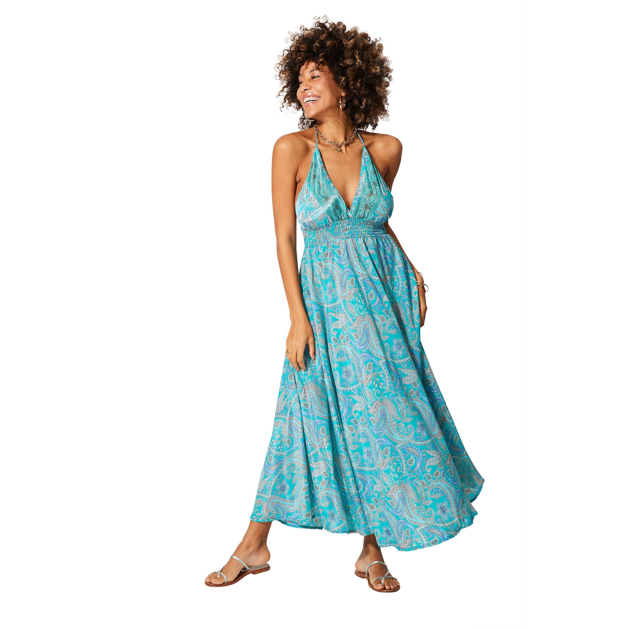 LANGES ÄRMELLOSES SOMMERKLEID MCMAXI0639C