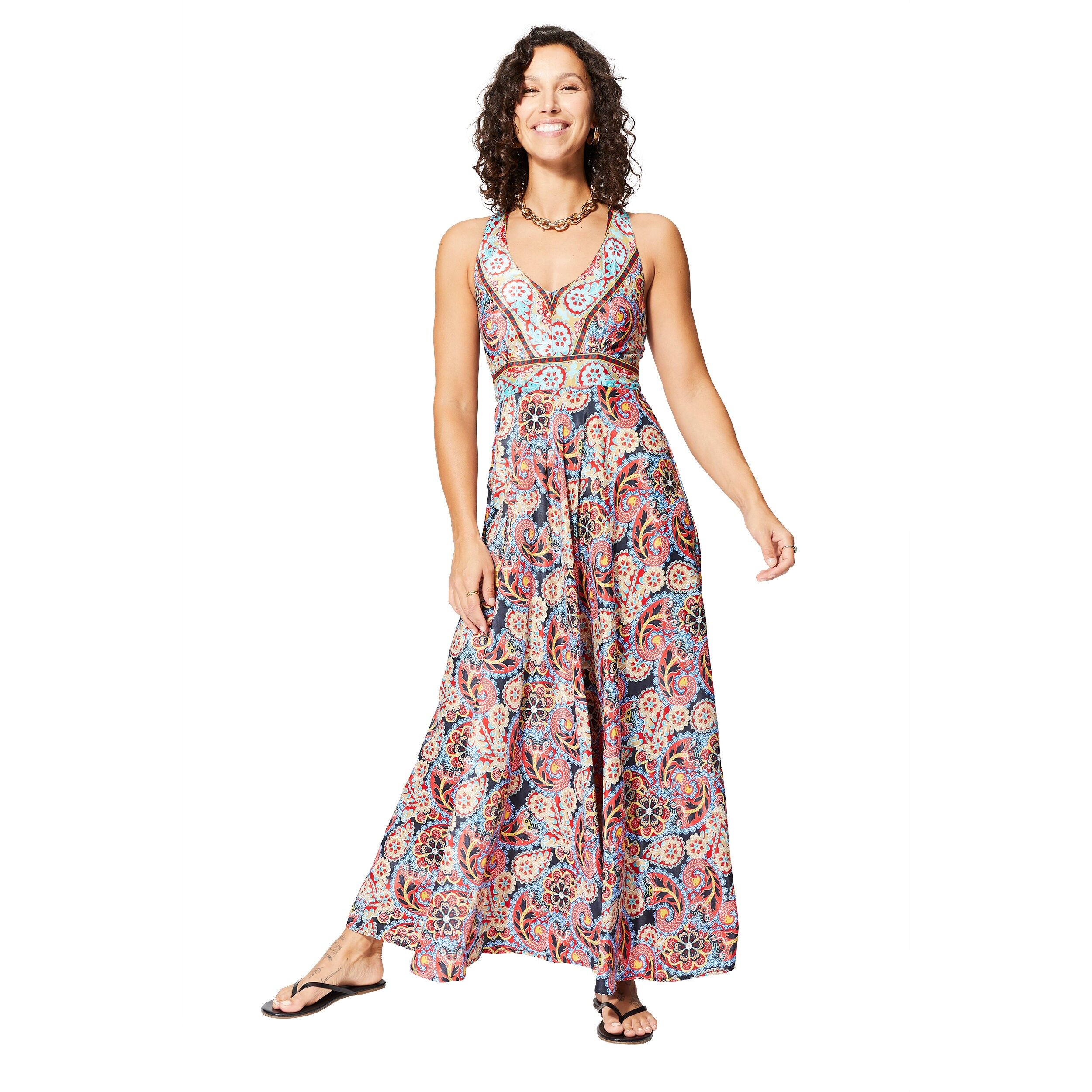 LANGES ÄRMELLOSES SOMMERKLEID MCMAXI0646A