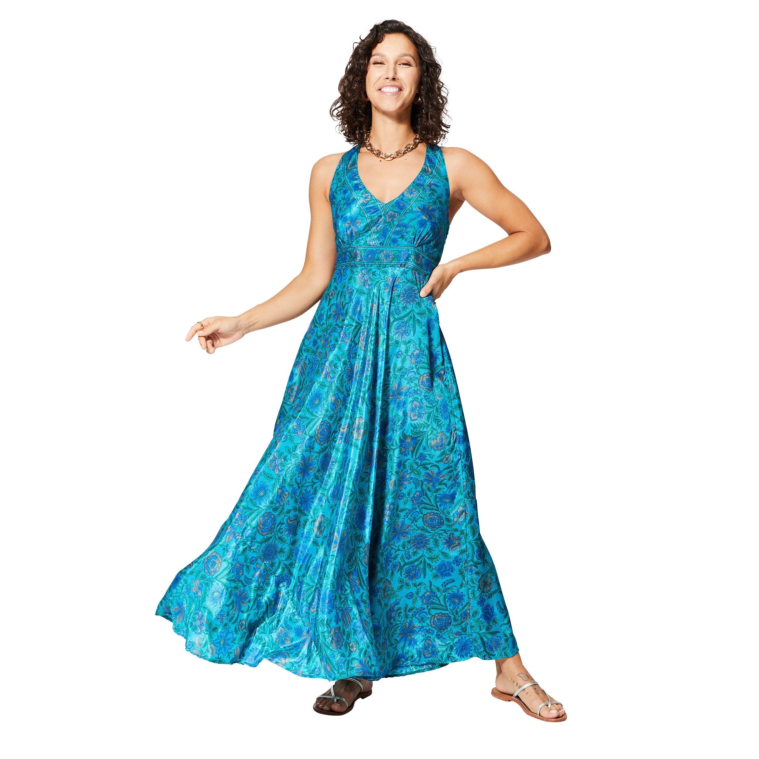 LANGES ÄRMELLOSES SOMMERKLEID MCMAXI0646B