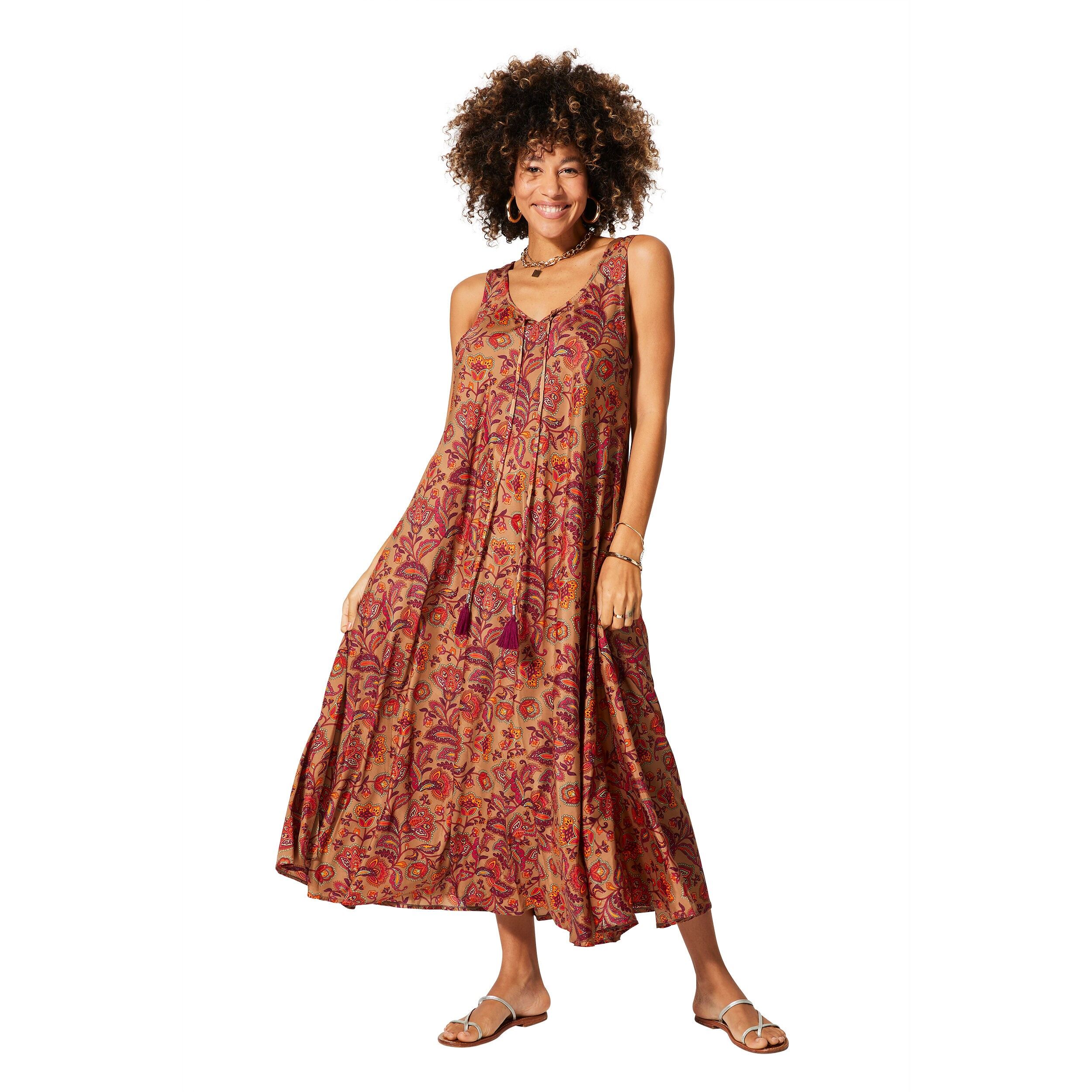 LONG SLEEVELESS SUMMER DRESS MCMAXI0648A