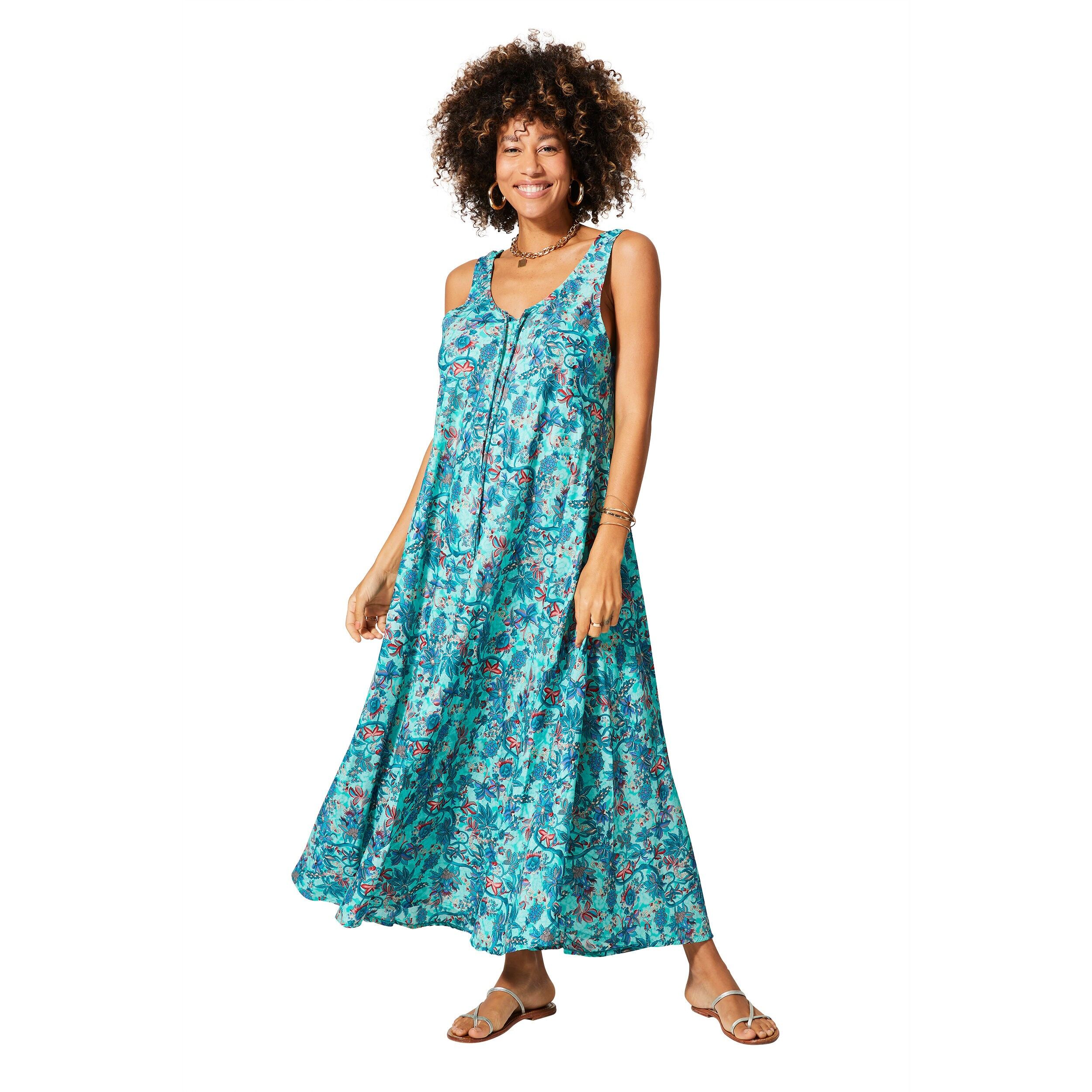 LONG SLEEVELESS SUMMER DRESS MCMAXI0648B