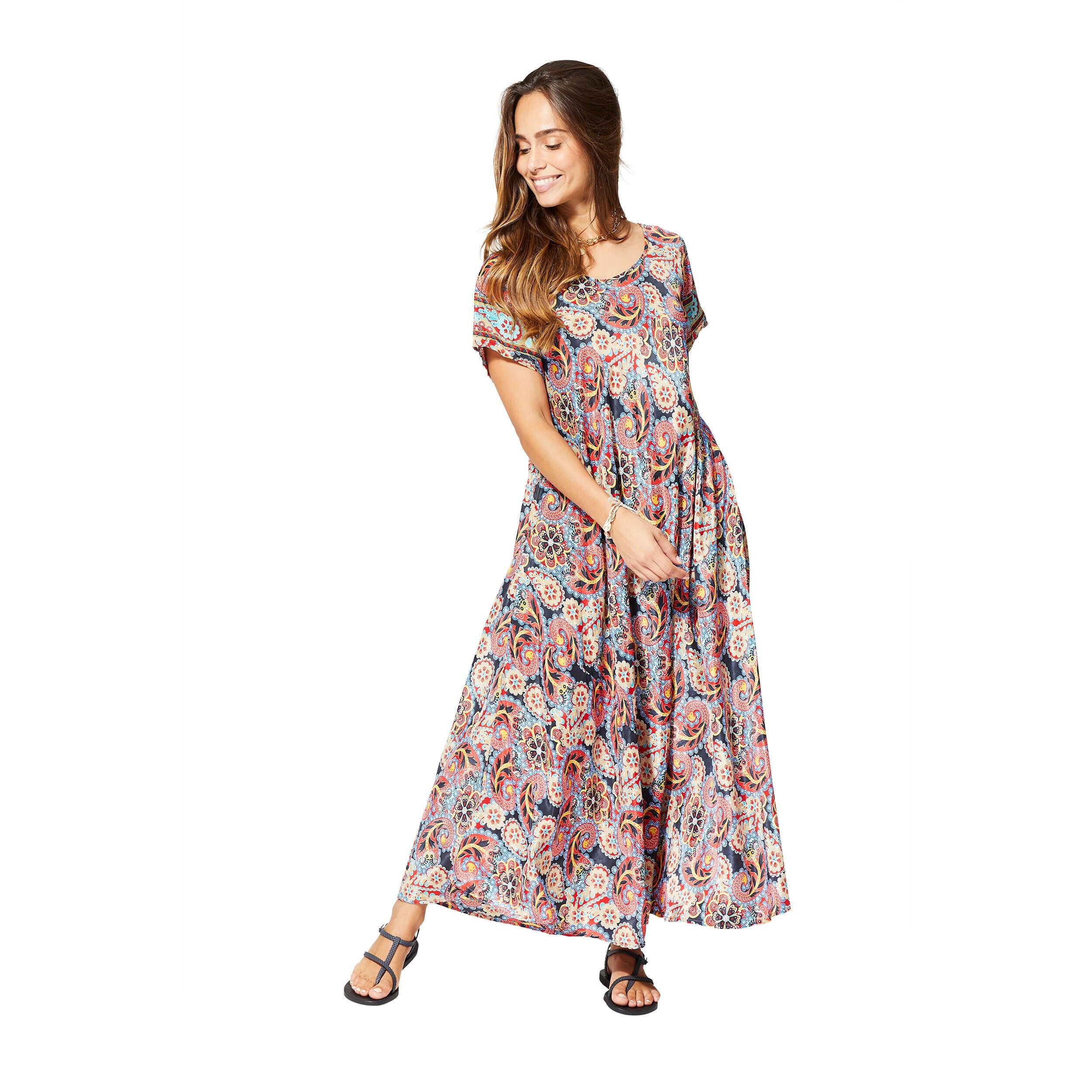 LANGES SOMMERKLEID MIT KURZEN ÄRMELN MCMAXI0649C