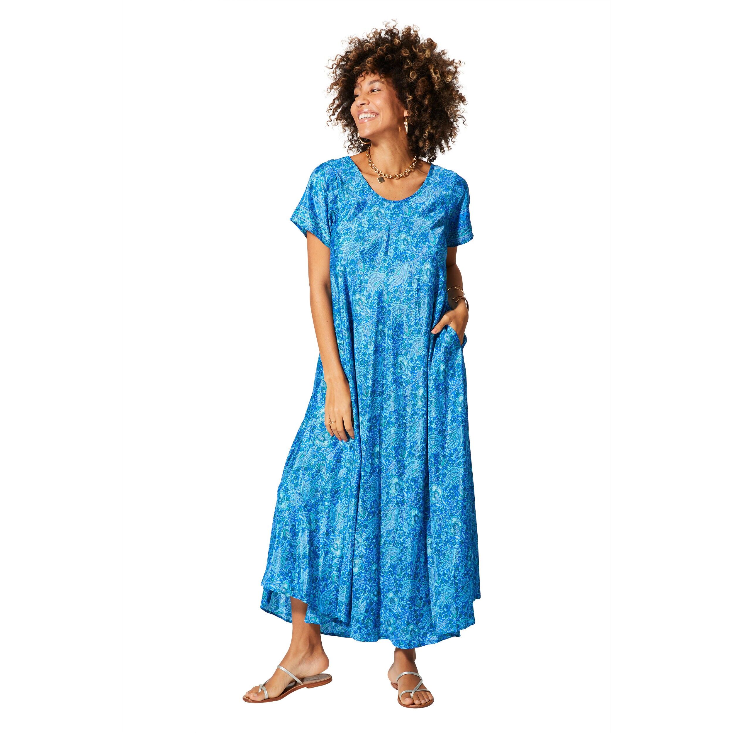 LANGES SOMMERKLEID MIT KURZEN ÄRMELN MCMAXI0649F