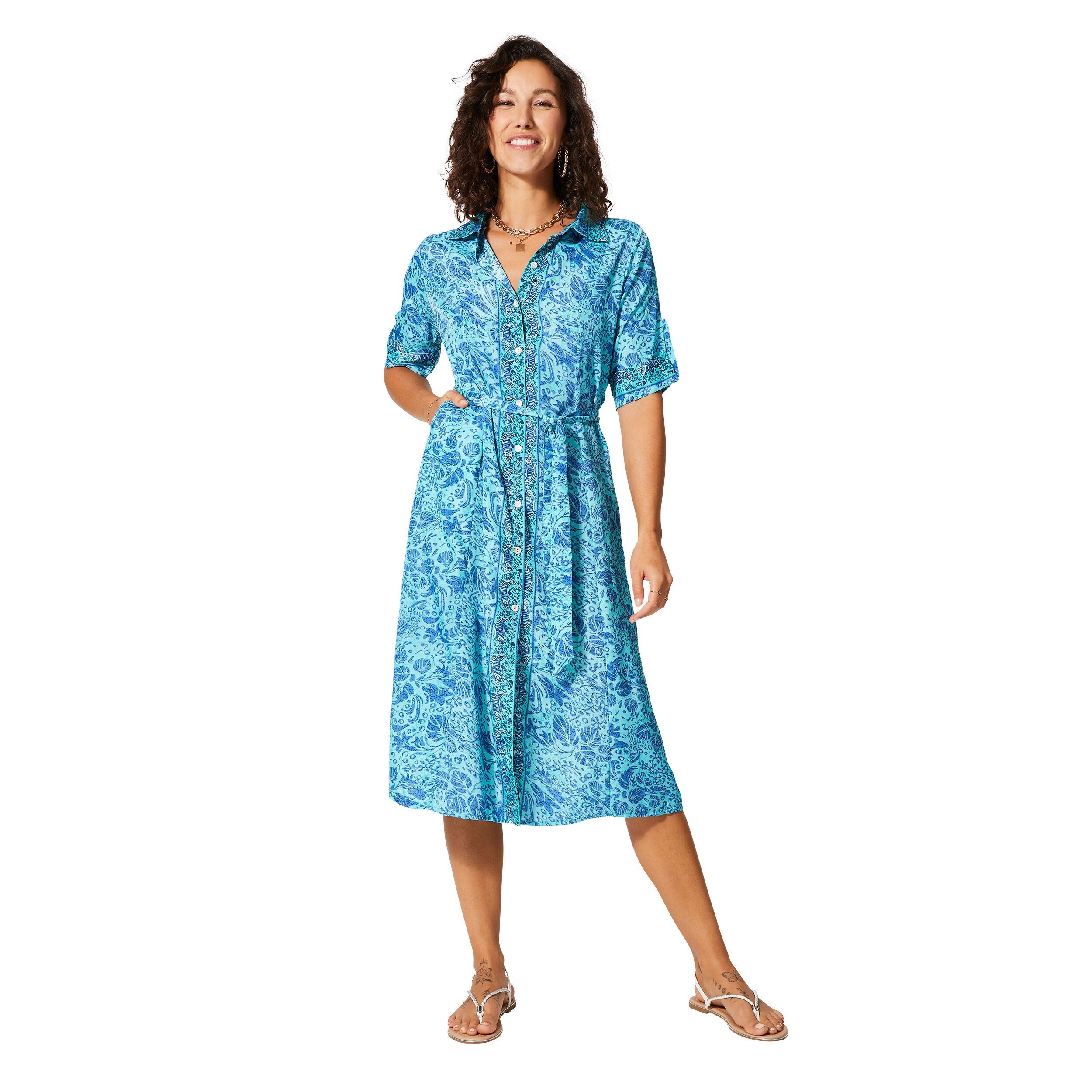 Kurzärmliges mittellanges Sommerkleid MCMAXI0653G