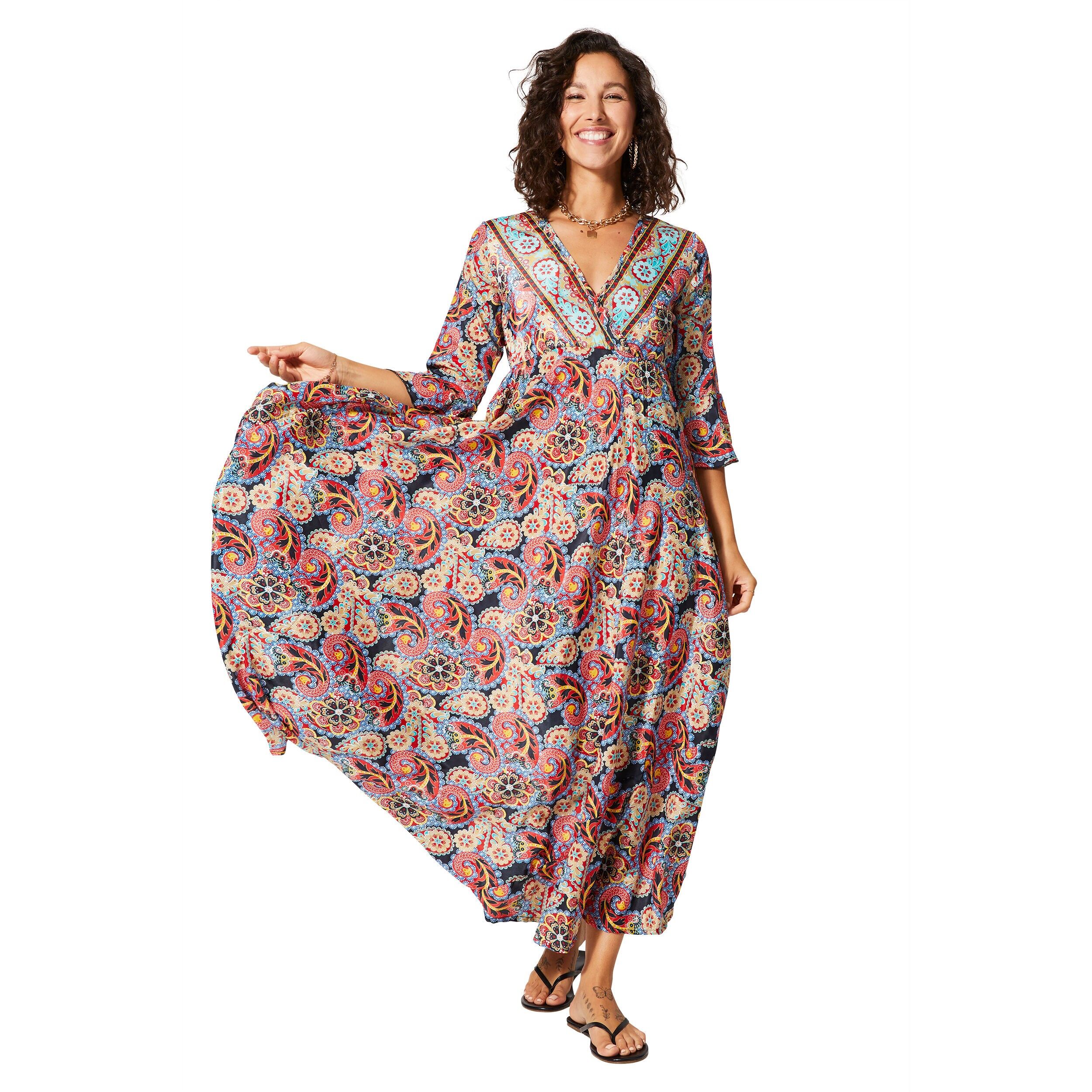 LANGES SOMMERKLEID 3/4 ÄRMEL MCMAXI0657A