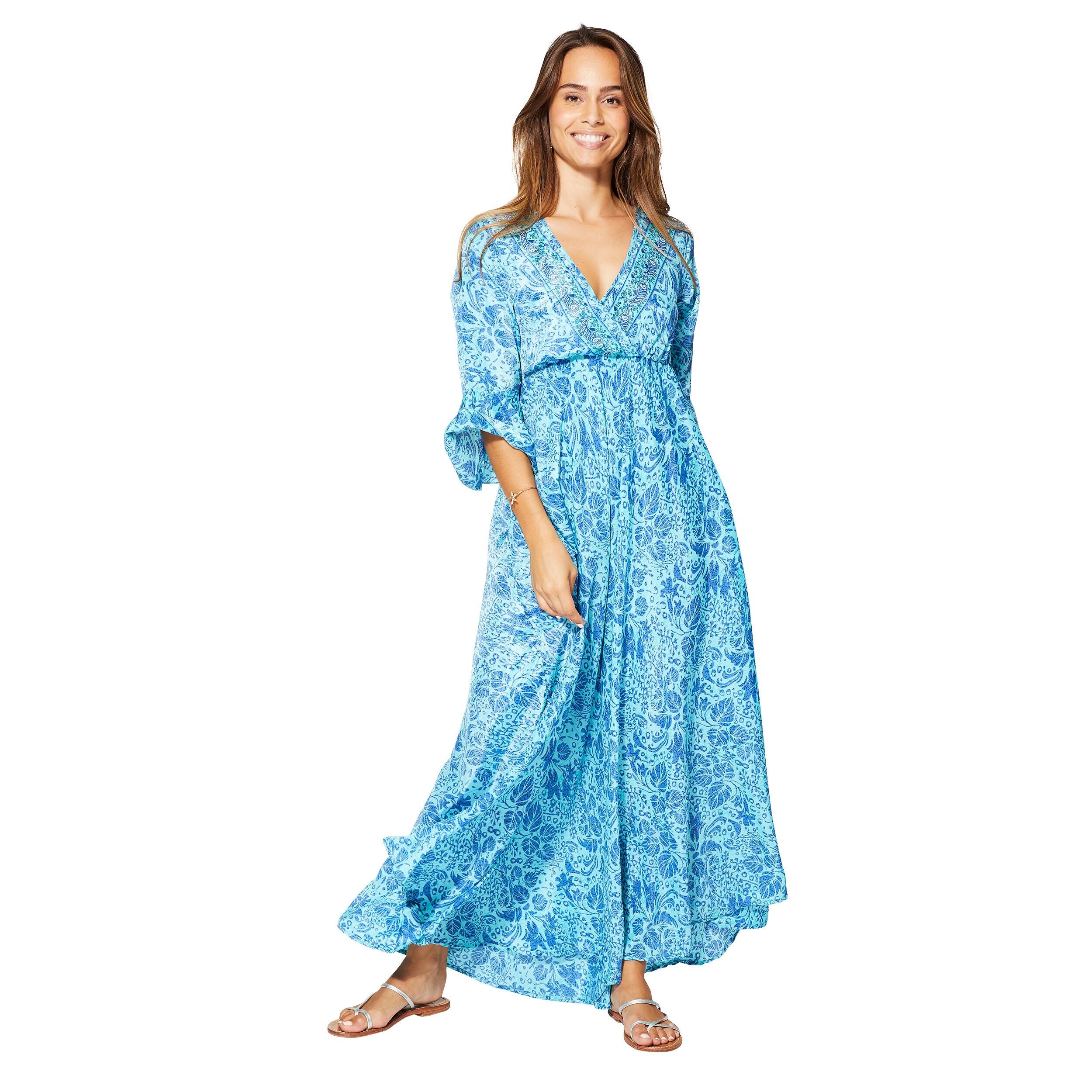 LANGES SOMMERKLEID 3/4 ÄRMEL MCMAXI0657H