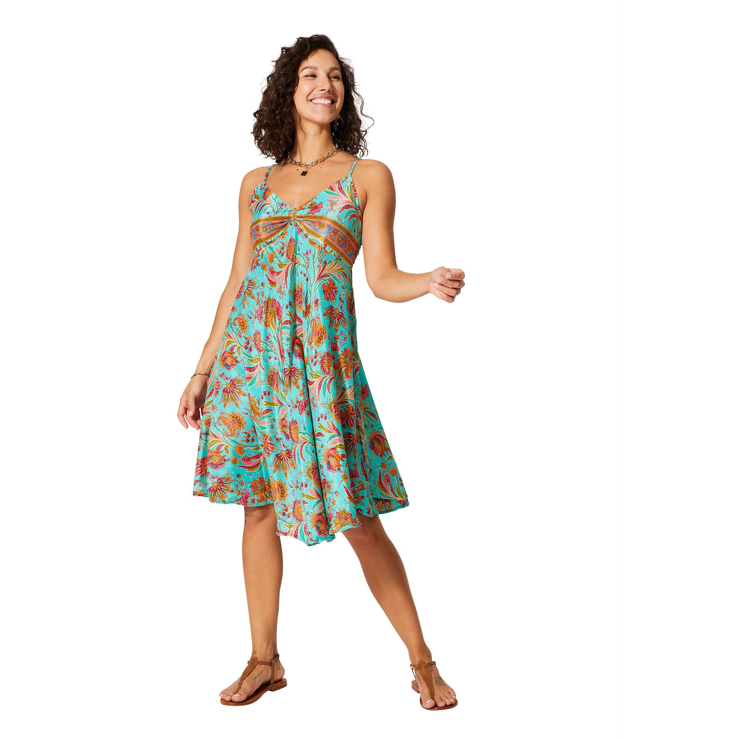 Short sleeveless summer dress MCRO0629D