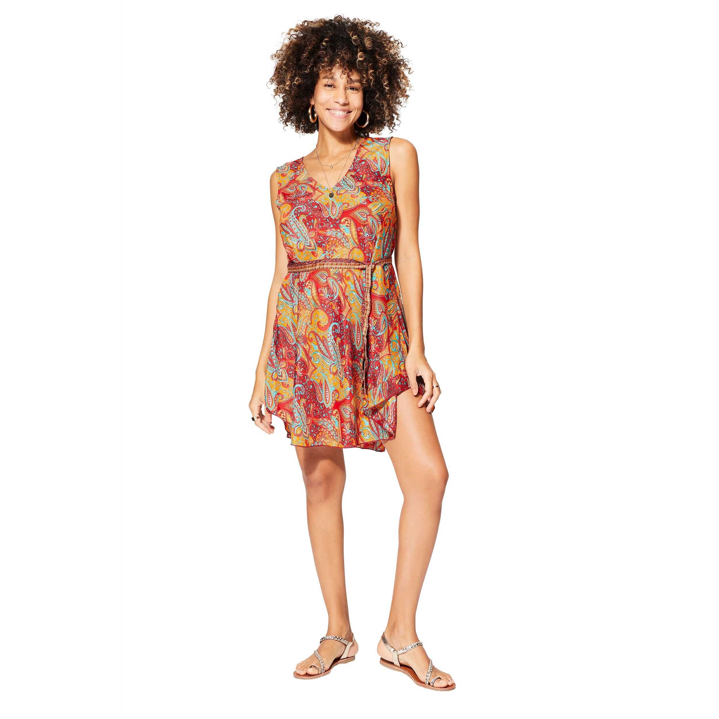 Short sleeveless summer dress MCRO0637A