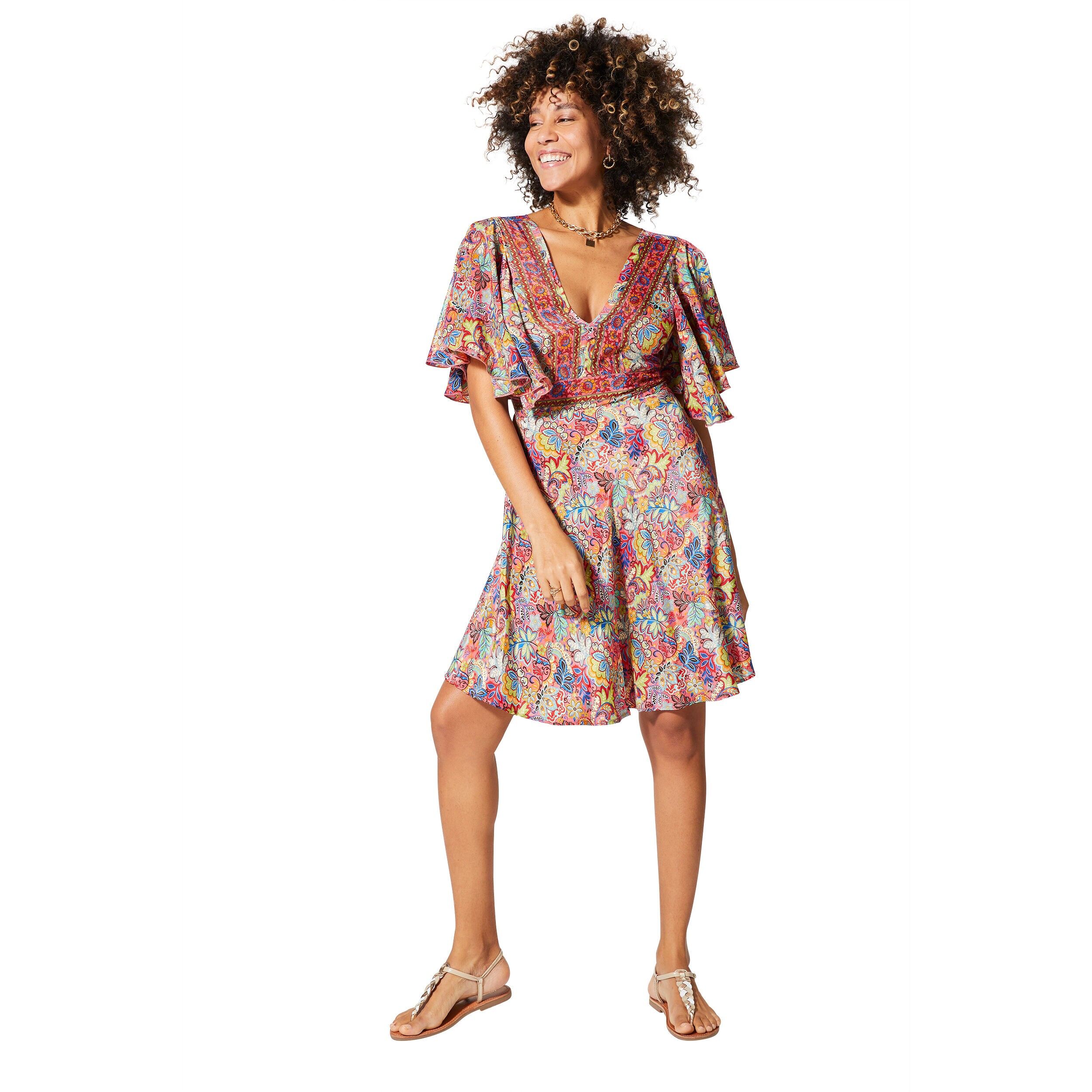 Abito estivo corto con maniche corte MCRO0640D