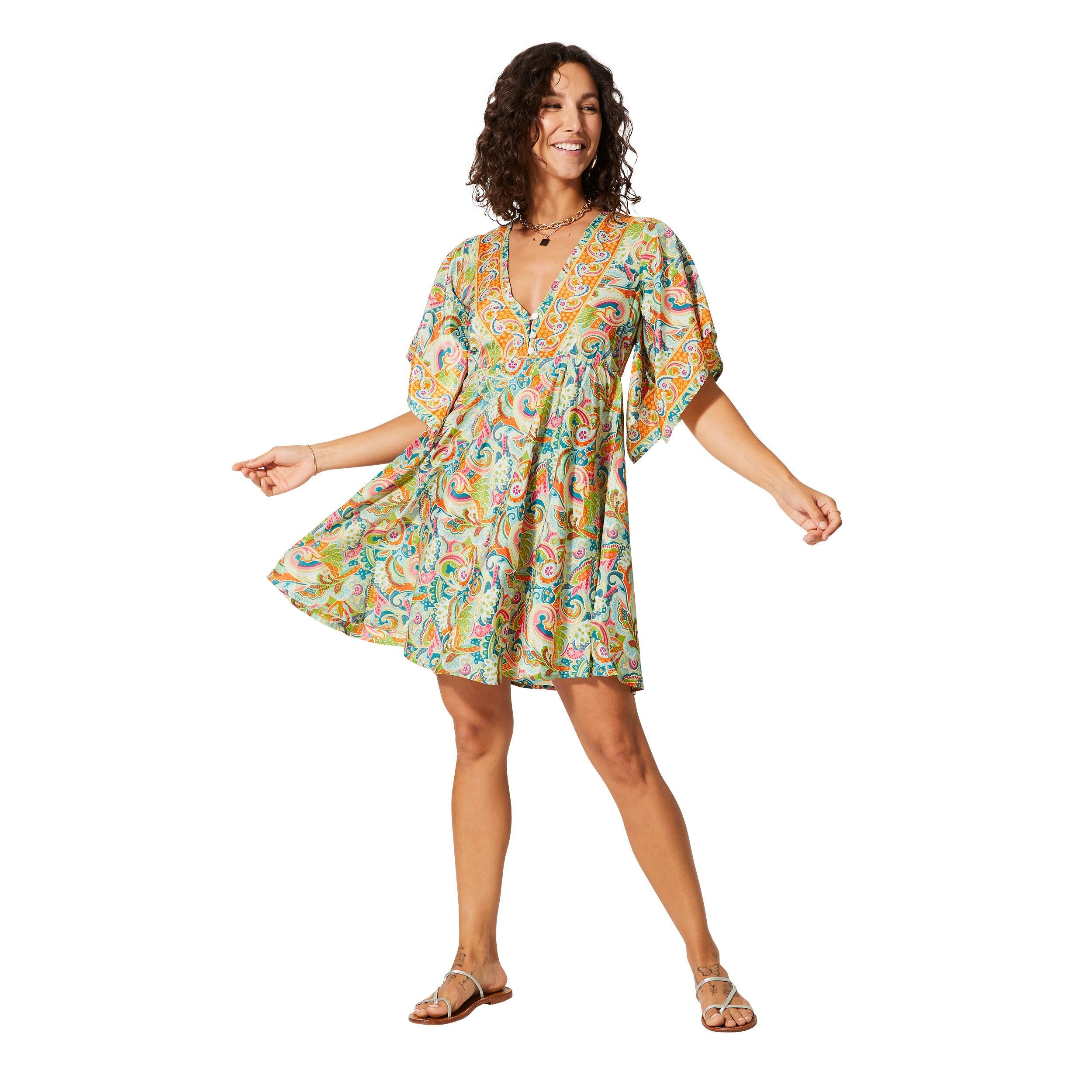 Abito estivo corto con maniche corte MCRO0641H