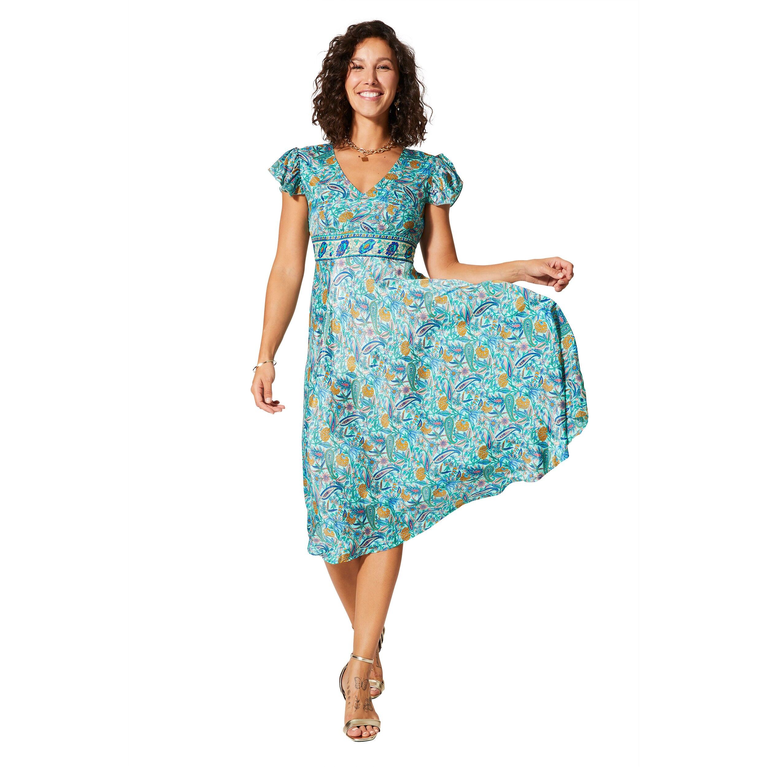 ROBE ÉTÉ MI-LONGUE MANCHES COURTES MCRO0645D