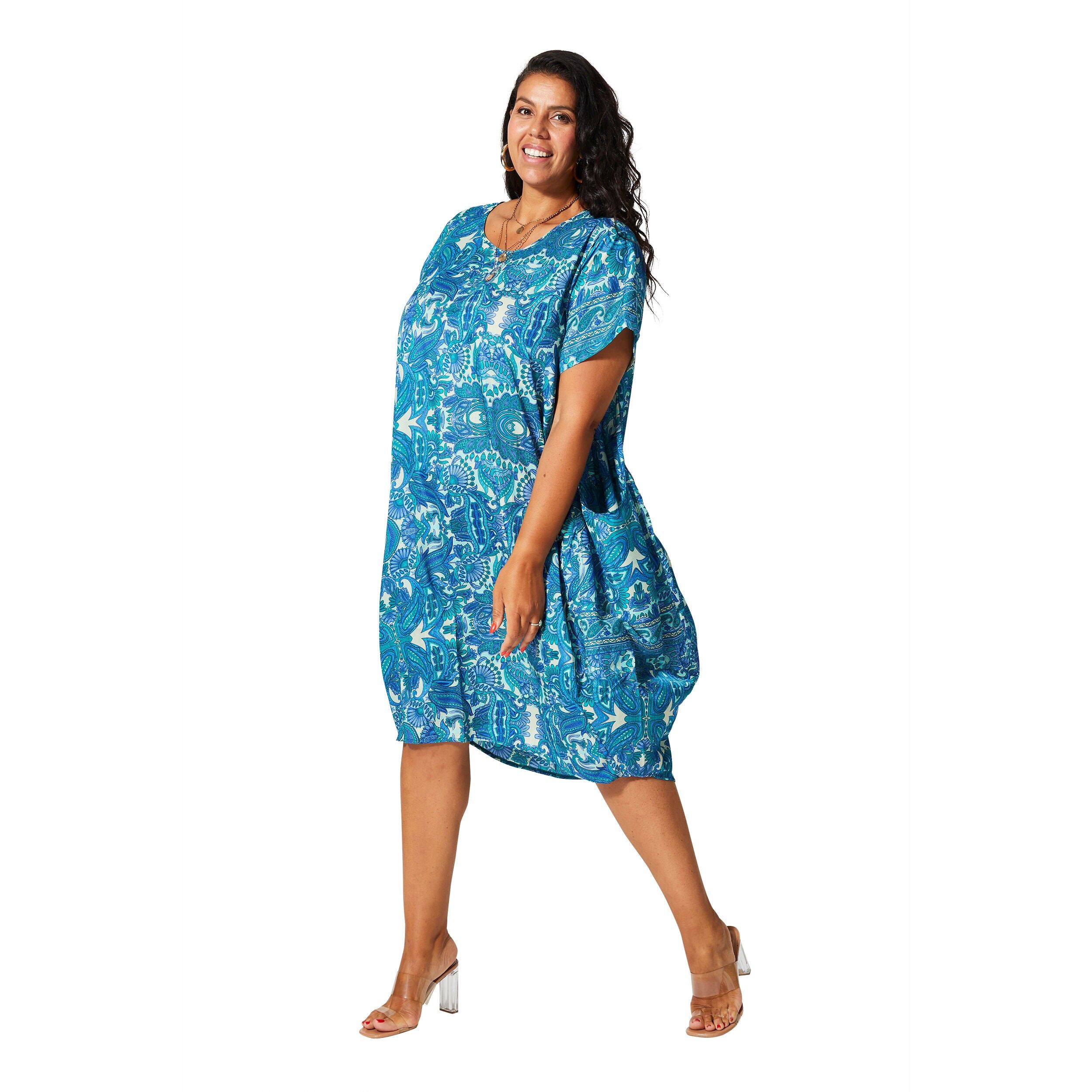 MID-LENGTH SUMMER DRESS WITH SHORT SLEEVES MCROP0215E