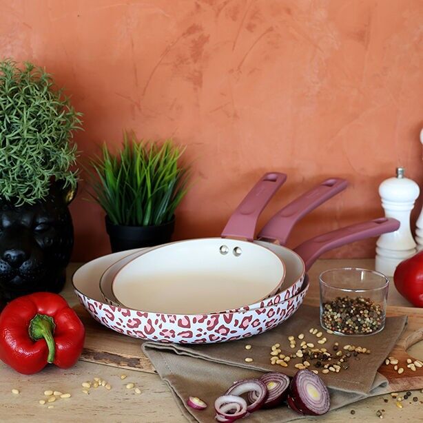 Teglia leopardata 20cm in alluminio riciclato rosa