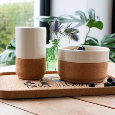 Set regalo ecologico | Tazza e ciotola - Crema
