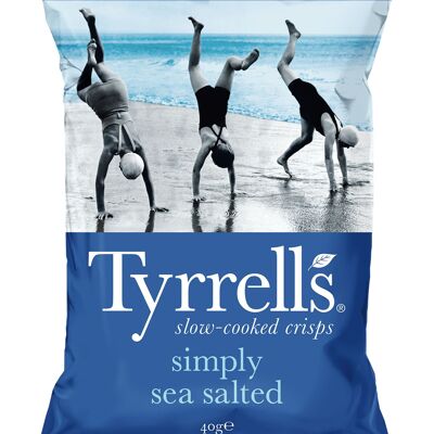 Patatas fritas ligeramente saladas con sal marina de Tyrrells, 40 g