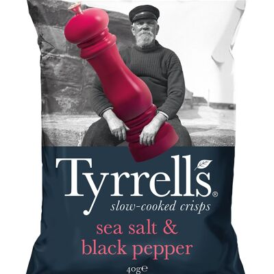 Patatine Tyrrells al sale marino e pepe nero, 40 g