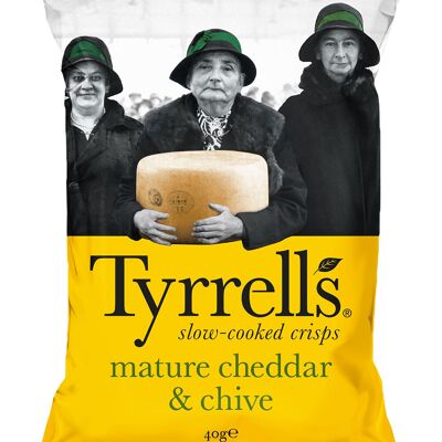 Patatine Tyrrells al cheddar e erba cipollina, 40 g