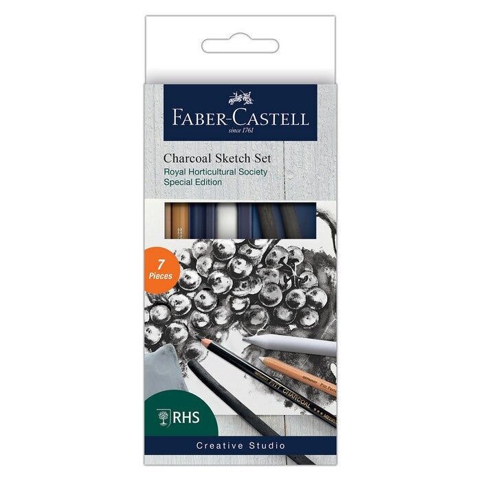 Faber-Castell Creative Studio Charcoal Sketch Set, RHS Special Edition, For Art, Craft, Drawing, Sketching, Hatching, Home, School, University, Colouring