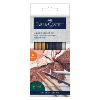 Set da disegno classico Faber-Castell Creative Studio, edizione speciale RHS, per arte, artigianato, disegno, schizzi, tratteggio, casa, scuola, università, colorazione