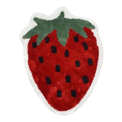 Tappetino da bagno antiscivolo con motivo a fragola rossa - Tappeto da bagno decorativo estivo