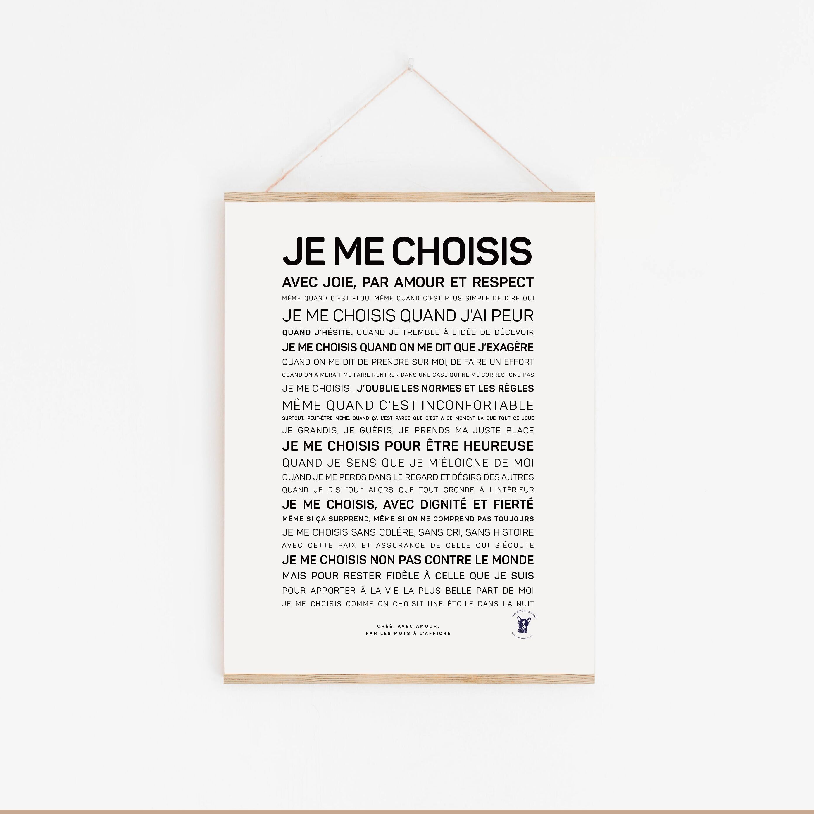 Affiche Je me choisis (A2, A3, A4, A5, A6)