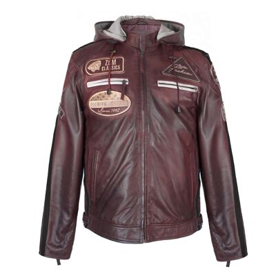 Chaqueta de cuero genuino Zerimar: elegante chaqueta de motociclista para hombre