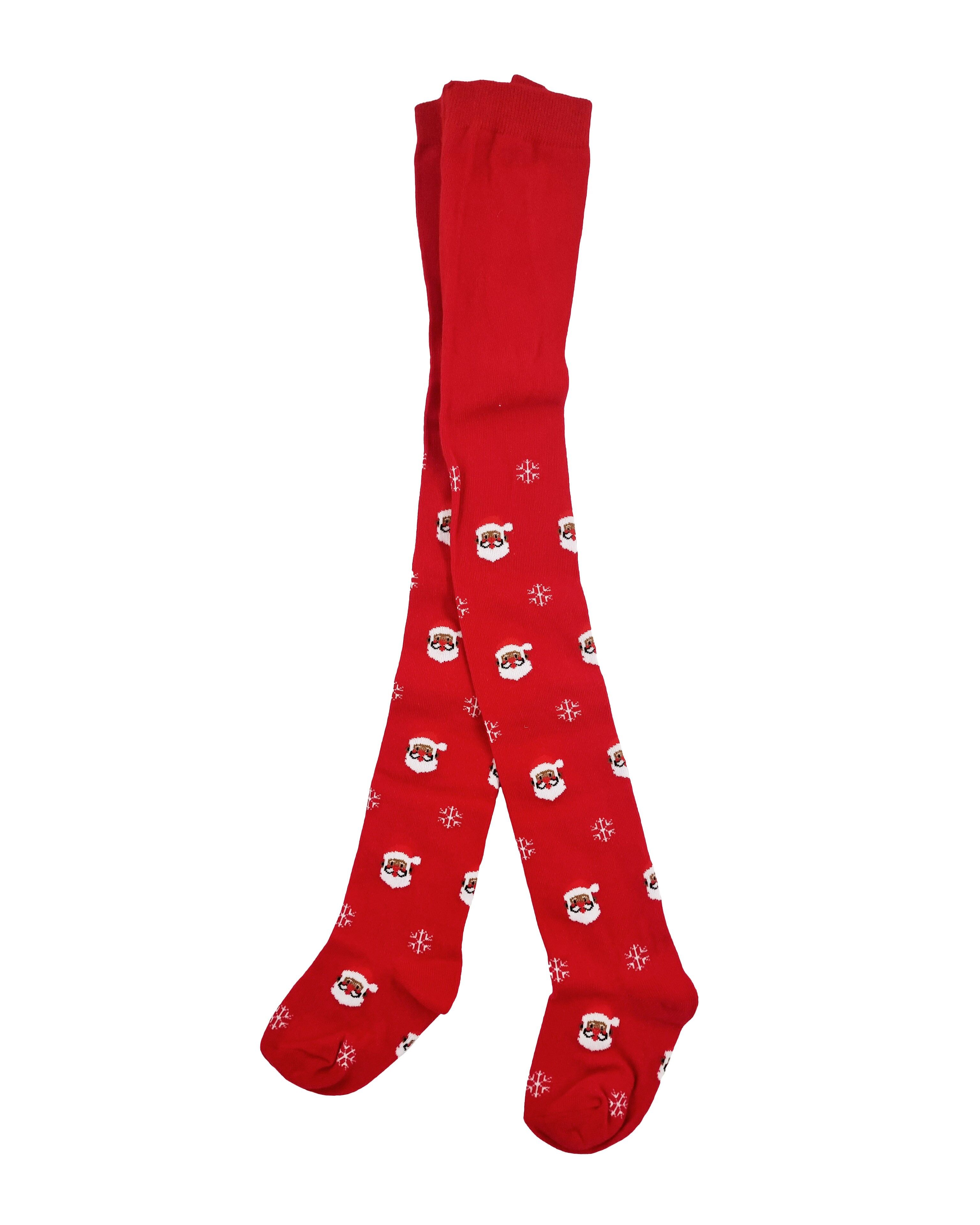 Medias navideñas para niños - rojas con Papá Noel