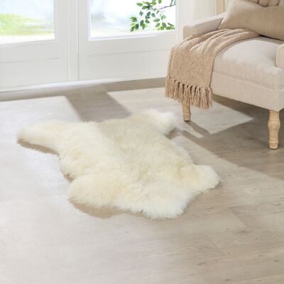 Tapis en peau de mouton britannique blanc ivoire