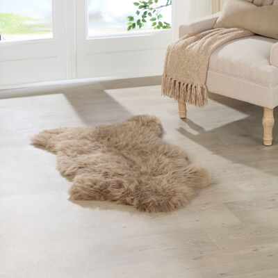 Tapis en peau de mouton britannique taupe