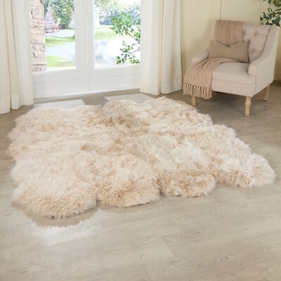 Tappeto in pelle di pecora Champagne Octo