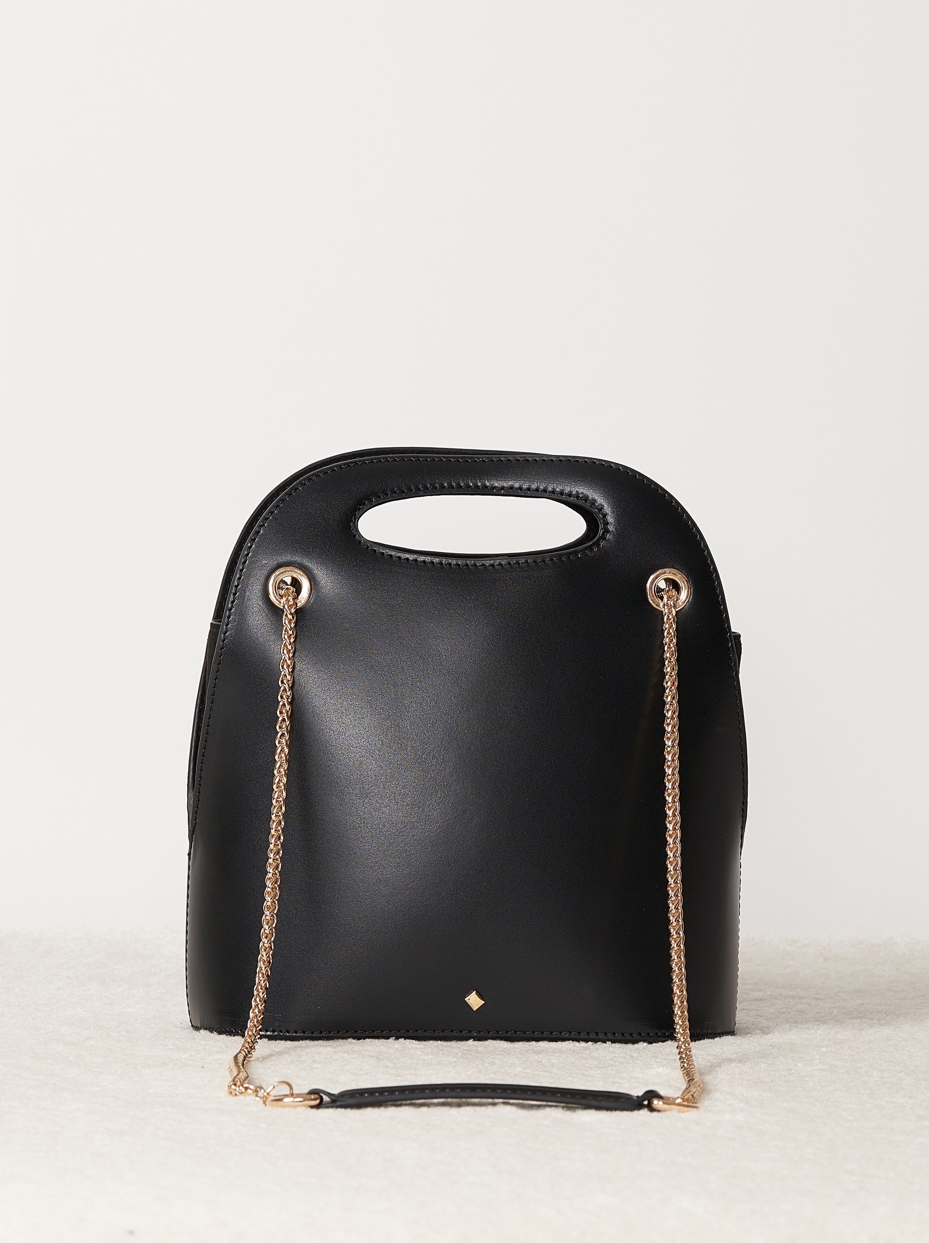 BORSA LENA IN PELLE RICICLATA NERA